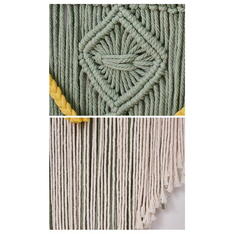 Colorful Handwoven Cotton Rope Tassels Wall Hanging Tapestry for Home Decoration Living Room or Bedroom Wall Pendant
