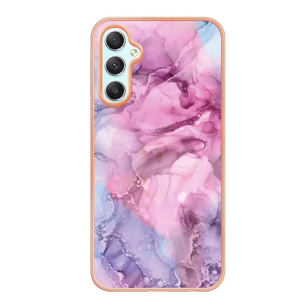 YB IMD Series-16 for Samsung Galaxy A24 4G (162.1 x 77.6 x 8.3mm),IMD 2.0mm Electroplating Marble Pattern Phone Cover