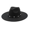 9.5Cm Big Brim Woolen Jazz Top Hat Women'S Fashion Casual Big Edge Felt Hat Men'S Jazz Hat