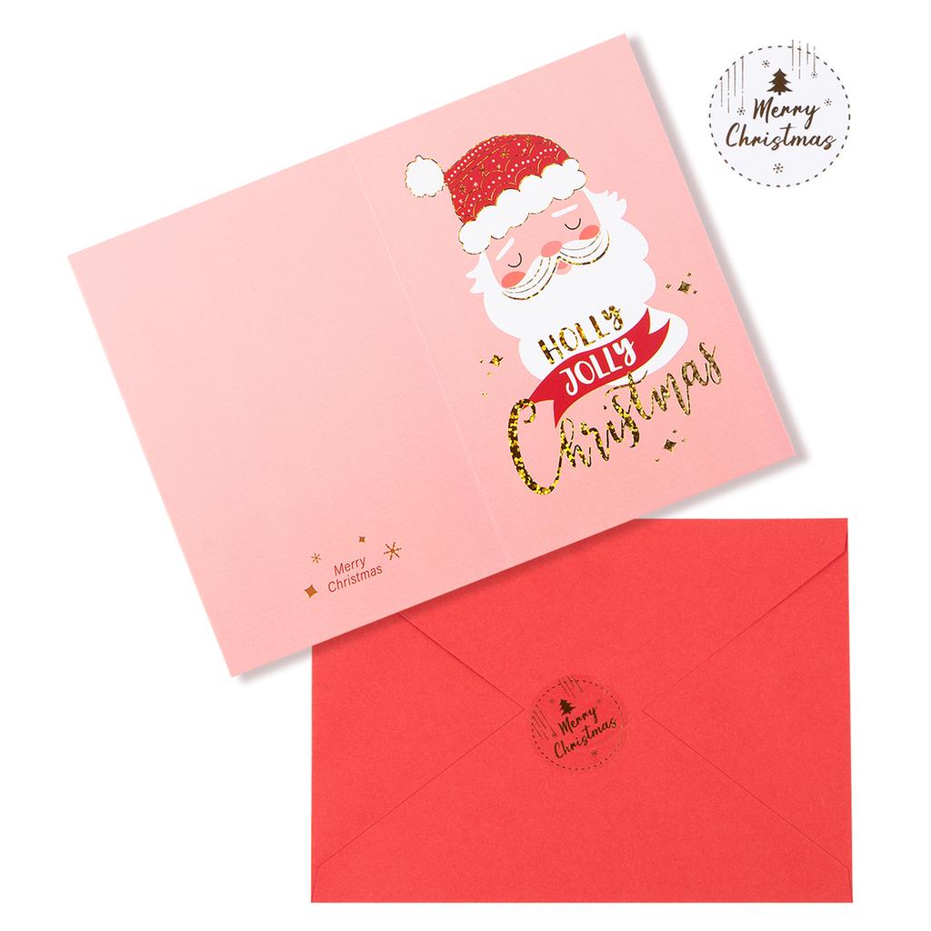 Merry Christmas Fold Greeting Cards with Envelope Xmas Party DIY Gifts Box Card for New Year Festival Decorations Navidad Noel