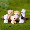 Realistic Puppy Miniature Figurines Cute Animals Dog Ornaments Mini Resin Dogs  Micro Landscape
