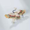 Chinese Style Crane Brooch High-End Female Classical Elegance Temperament Brooch Retro Niche Pin Hanfu Coat Accessories