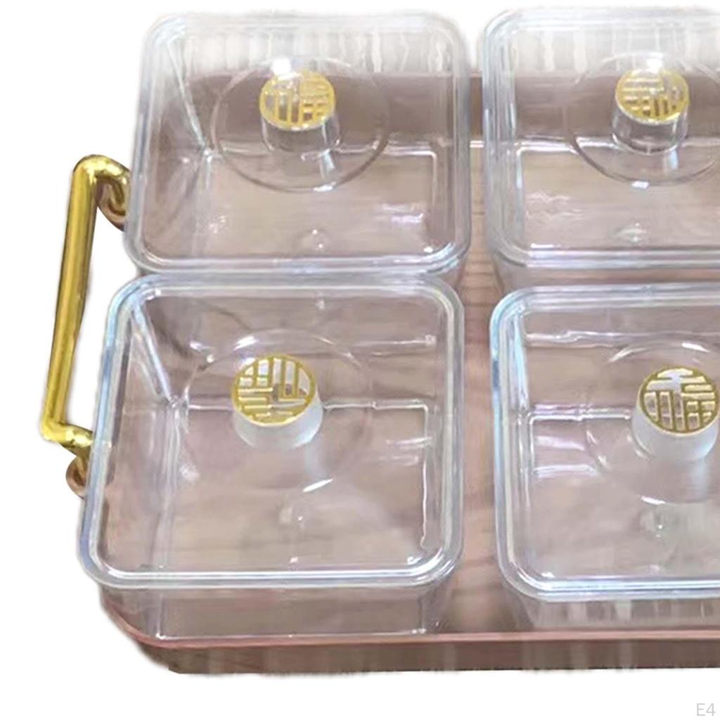 Тарелка для закусок, поднос для сервировки орехов и конфет с чашей с крышкой, разделенная посуда для сладких орехов