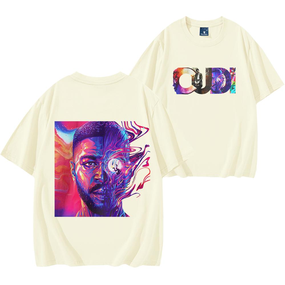 Футболка Cudi Man on The Moon Американский рэпер Мужская Женская С коротким рукавом Уличная одежда Хип-хоп Топы Одежда Y2K Подарки для фанатов