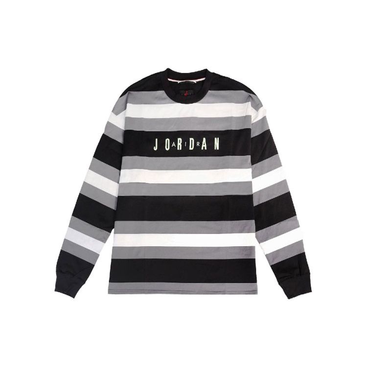 Jordan Sport DNA Striped Long Sleeve Sweatshirt Men Tops Black CV1143-010