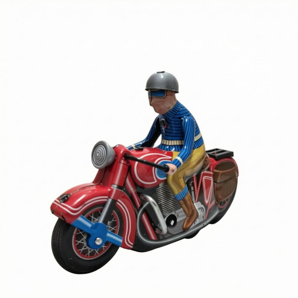 Motorcycle with Driver Mechanical Figurine Nostalgic for Desk, Collectors