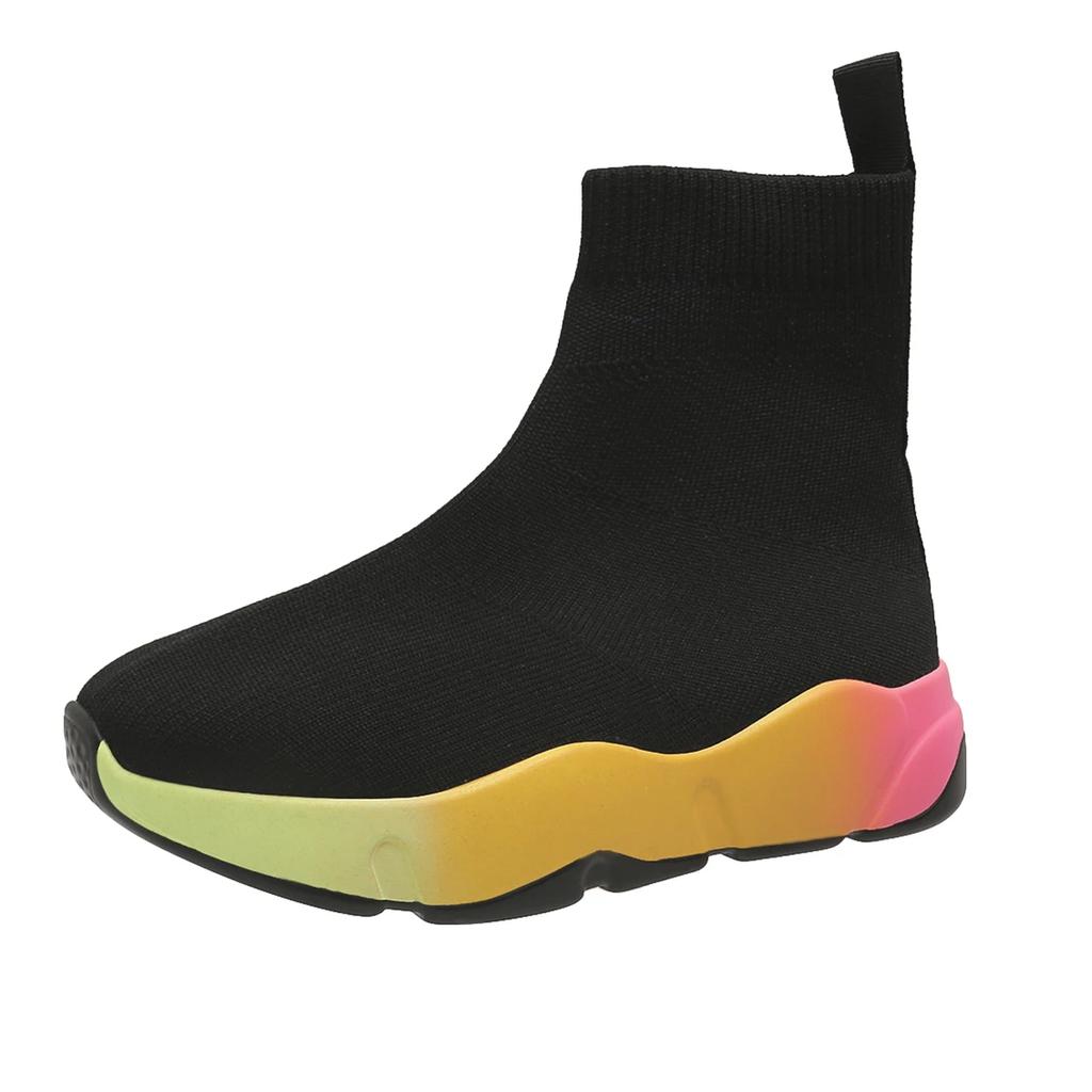 2024 сетчатые дышащие женские ботинки на платформе, осенние новые модные спортивные ботинки большого размера ярких цветов в трубке