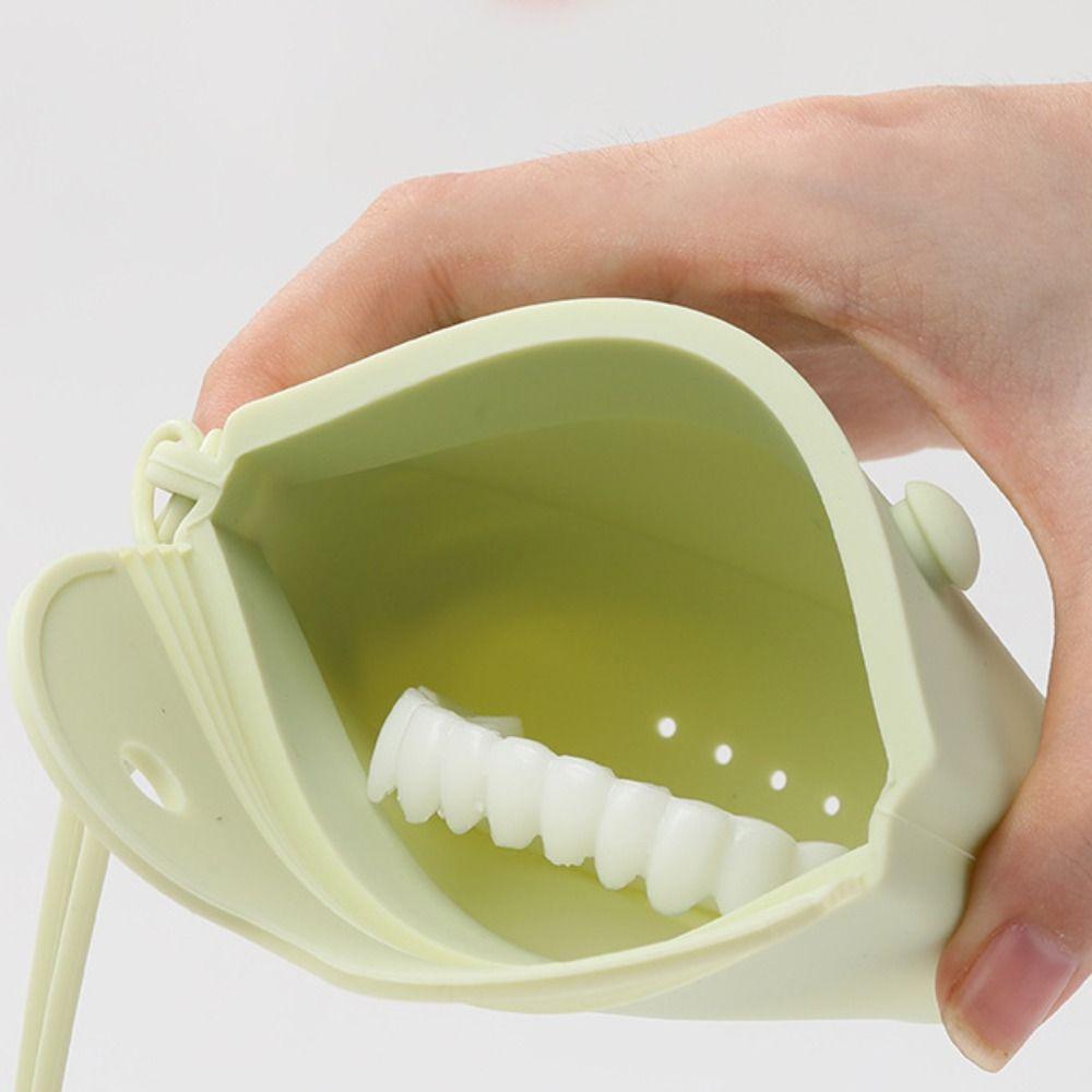 Silica Gel Orthodontic Retainer Case Dustproof Mouth Guard Container Oral Aligner Holder  Denture