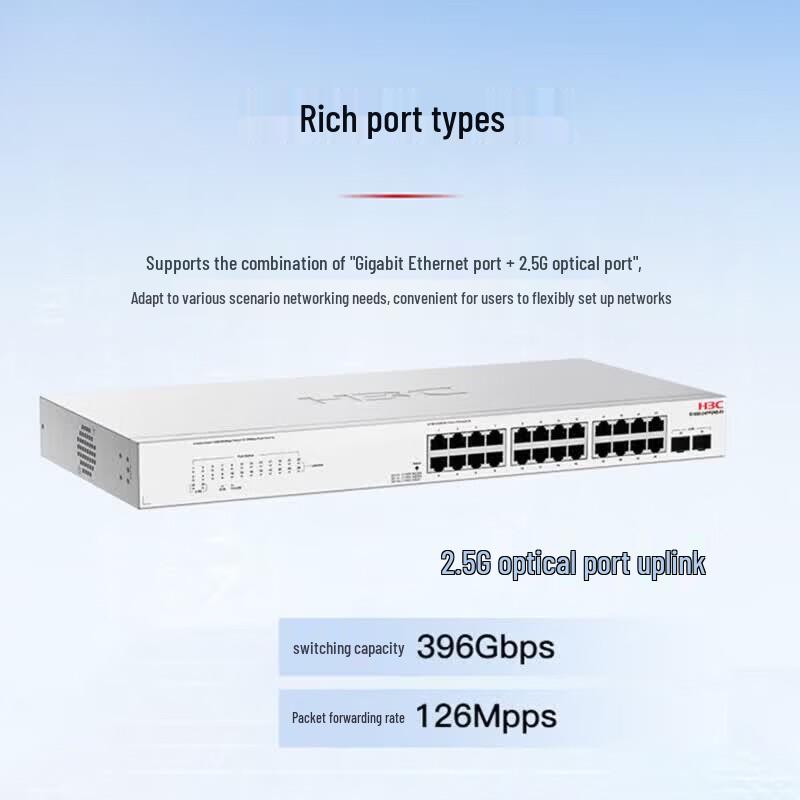 H3C S1650-24FP2NS-EI 2,5G Uplink Легкоуправляемый PoE-коммутатор