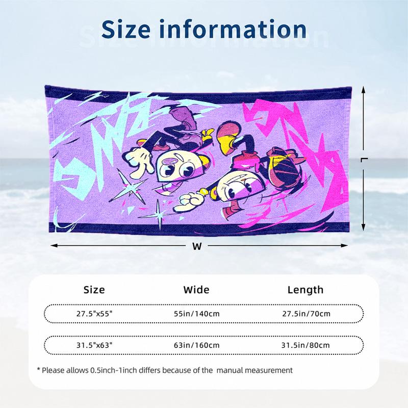 Cuphead Microfiber Beach Towel Quick Dry Sand Free Lightweight Beach Towels for Travel Swimming Camping