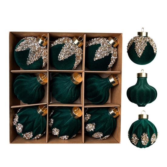 Бархатные рождественские шары Подвесной обруч Украшения для елки Рождественские украшения для вечеринки