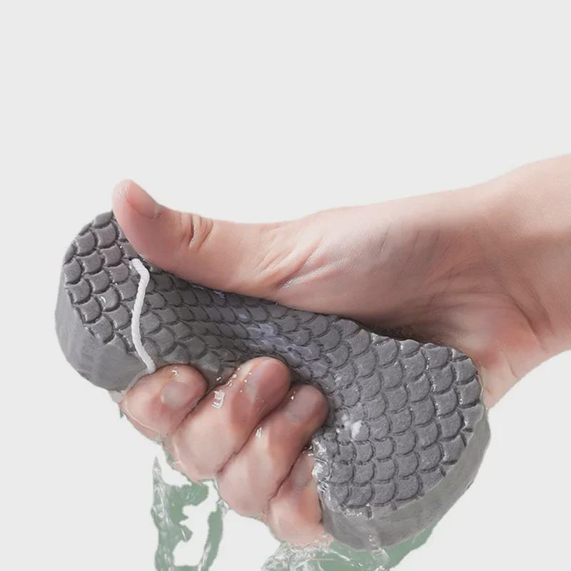 3D-губка для купания в виде рыбьей чешуи - нежное отшелушивающее полотенце для детей