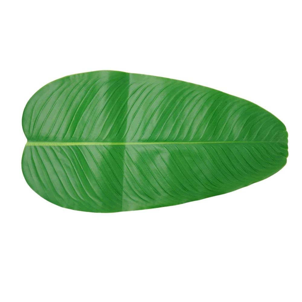 Tropical Artificial Banana Leaf Place Mats Large Drink Cup Coasters Fruits Plate Table Decoration