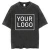 Your Own Design Men Washed Tshirt Custom Logo DIY Printing T Shirt Short-Sleeved Customed T-shirt
