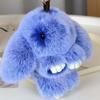 Fluffy Play Dead Rabbit Doll Fashion Plush Rabbit Pendant Rabbit Fur Keychain  Women