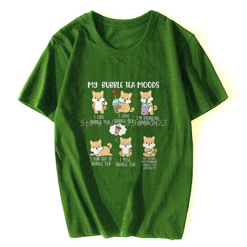 Shiba Inu Bubble Tea T-Shirt Women Boba Tea Do Essentials Print Cotton Girl TShirt Unisex O-neck Tshirt Hip Hop Tees Tops