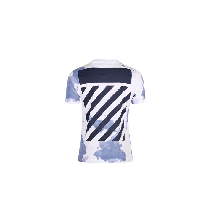Off-White Футболка с коротким рукавом в диагональную полоску Splash-Ink Мужские топы белые OMAA002F161970239932