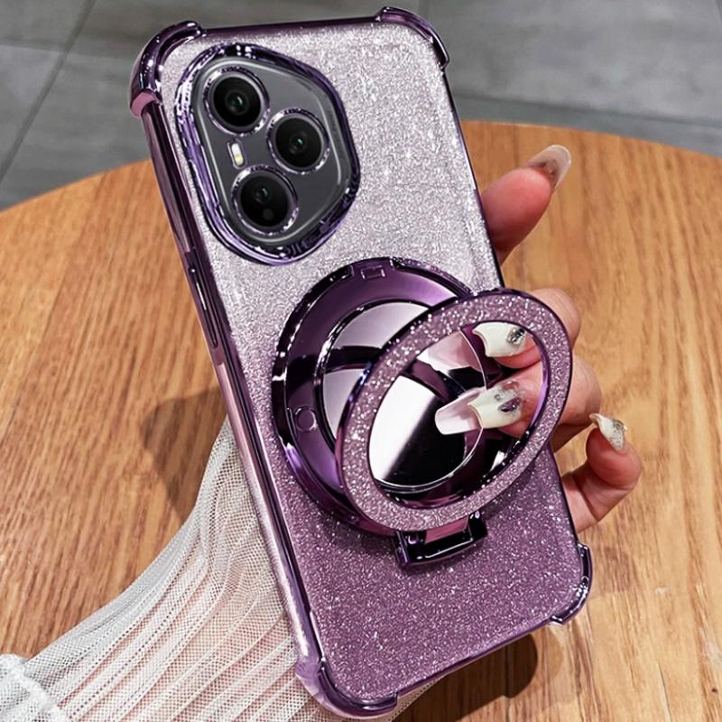 Для Xiaomi 17T Блестящий противоударный силиконовый чехол Для Couqe Xiaomi 17T Pro 17 Ultra 17 Pro Max Зеркальный магнитный держатель Подставка Чехол