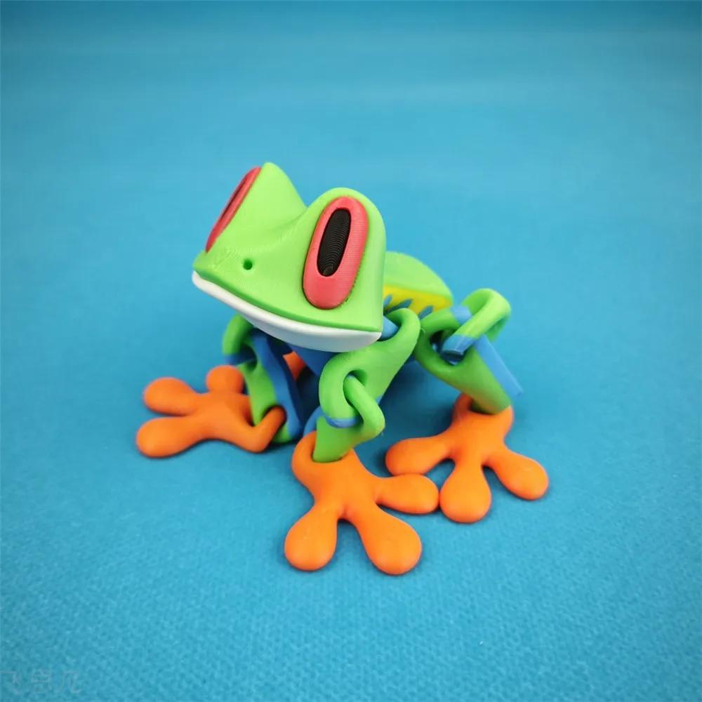 3D-печатная многосоставная милая лягушка с магнитной фигуркой, домашний декор, кавайные аксессуары для новинки, подарка женщине, мужчине, детской игрушки