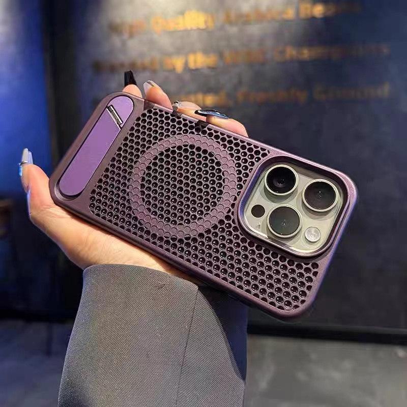 Новый магнитный охлаждающий чехол в виде сот с подставкой для iPhone 15 Pro Max 14 Plus 13 12 Pro 11, универсальный защитный чехол от падения