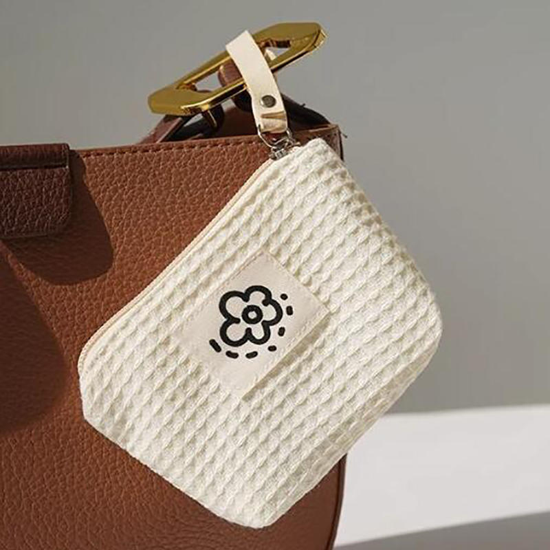 1 шт. Милый простой вафельный кошелек для ключей, помады, кошелек для карточек, чехол, модный женский кошелек на молнии с принтом