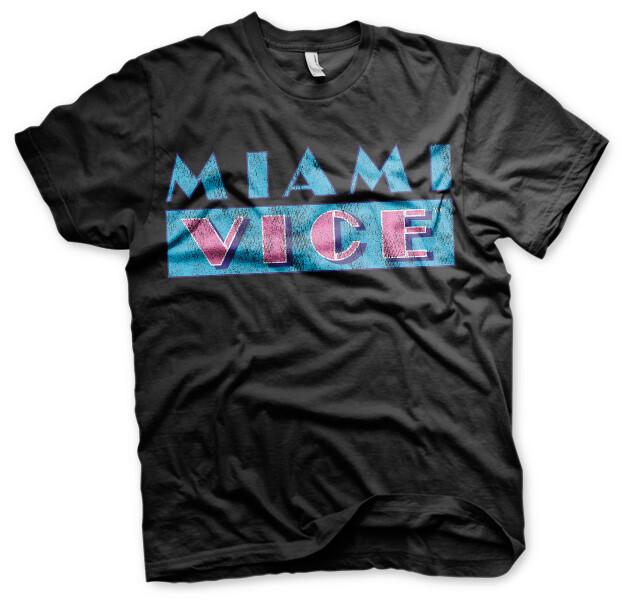 Officially Licensed Miami Vice Distressed Logo Men's T-Shirt S XXL Sizes