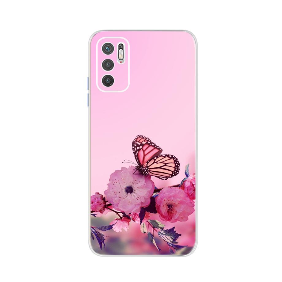 Чехол Для Xiaomi Redmi Note 10 5G Capa Цветы Мягкий Силикон Чехлы Для Redmi Note 10 Note10 10T Poco M3 Pro 4G 5G Прозрачный Fundas