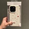 Милый Чехол для Телефона с Узором Сердечки и Текстурой Личи Для iPhone 11 12 13 14 15 16 17 Pro Max 14 15 Plus 17Air Ударопрочный Мягкий Чехол
