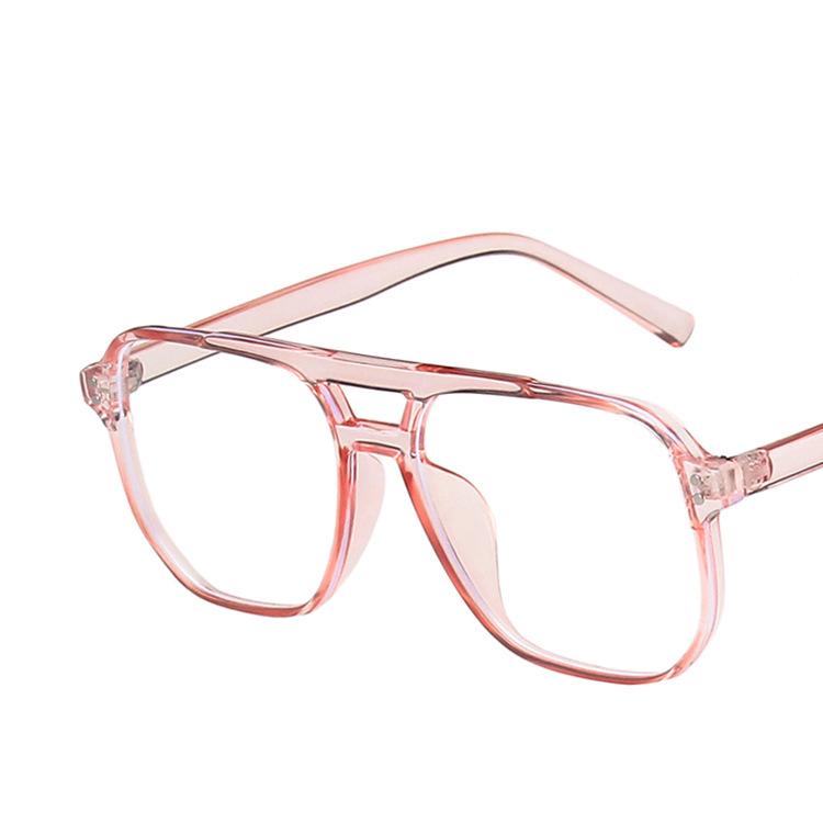 Ретро Модные Очки Оптические Очки Прозрачные Компьютерные Очки Модные Большой Оправы Двойная Перемычка Очки с Защитой от Синего Света