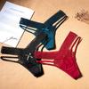 Women Panties Low Waist Hollowed Out Cross-belt See-through Pornographic Thin Strip French Style Ladies Sling Thong Inner Wear Clothes
