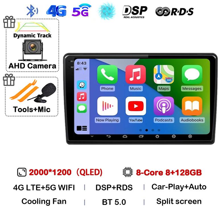 Android 14 Беспроводной Carplay Auto Для Ford Fusion 1 2005-2012 Автомагнитола GPS Навигация Мультимедийный Видеоплеер 4G WIFI Стерео