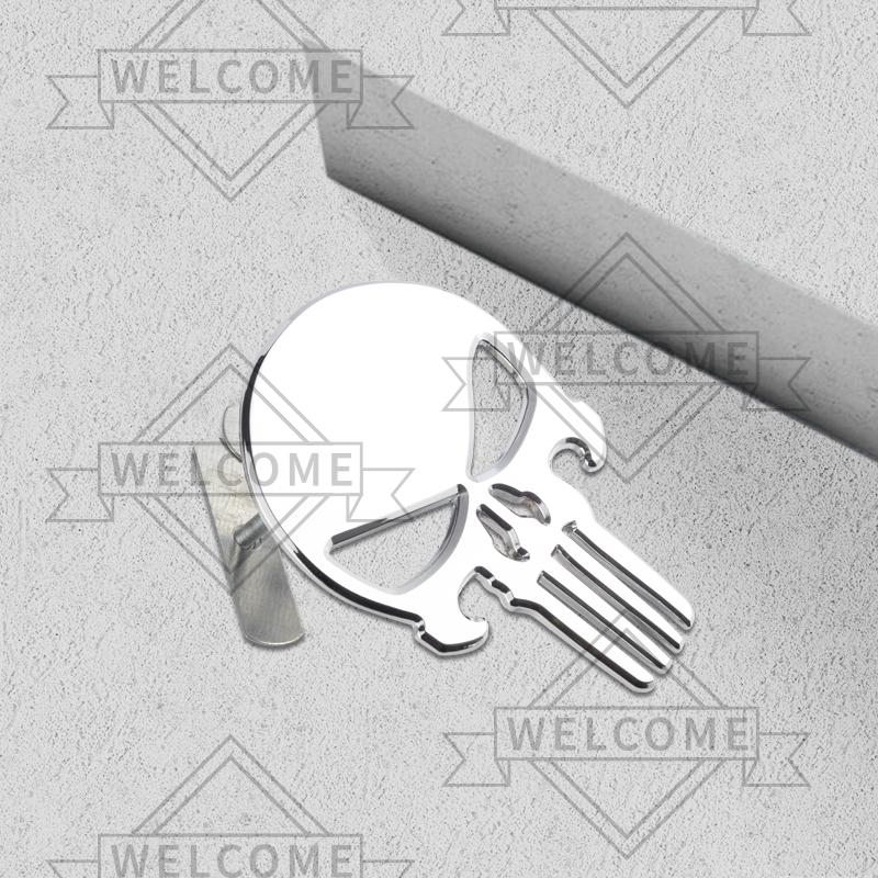 3D Car Stickers Skull Front Grille Emblem Auto Body Badge Trunk Decal For Jeep Wrangler Renegade Cherokee Overland Accessories po1