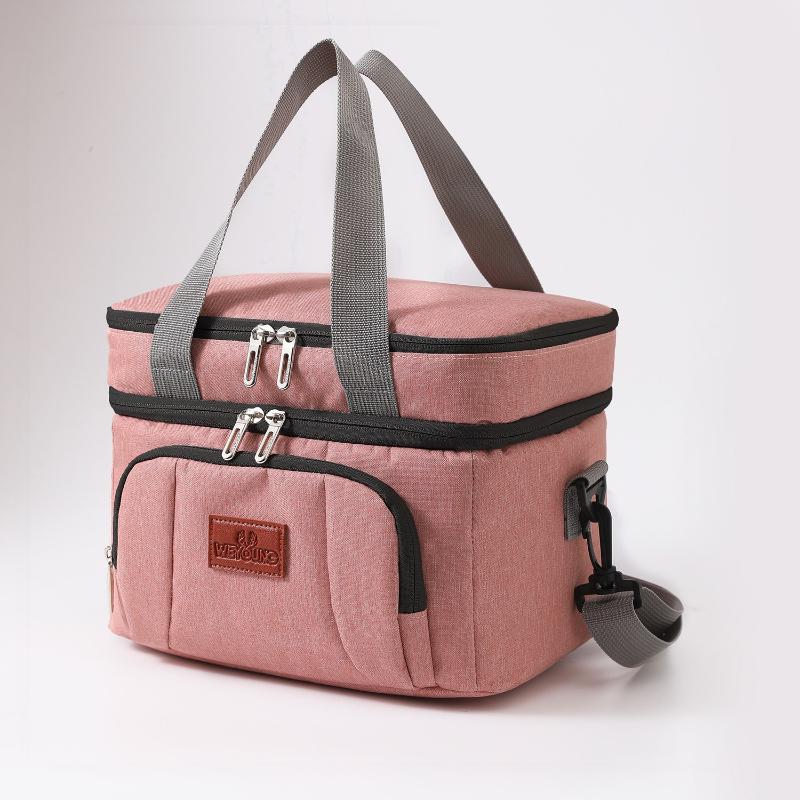 Handbag Multifunctional Bag Soublelayer Lunch Large Capacity Travel Crossbody Picnic Bag Ice Pack Preservation Waterproof Bento Bag Refrigerated Bag