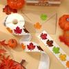 500pcs/1roll Holographic Laser Maple Leaf Stickers Autumn Decoration Thanksgiving Festive Party Labels Scrapbook DIY Decorations