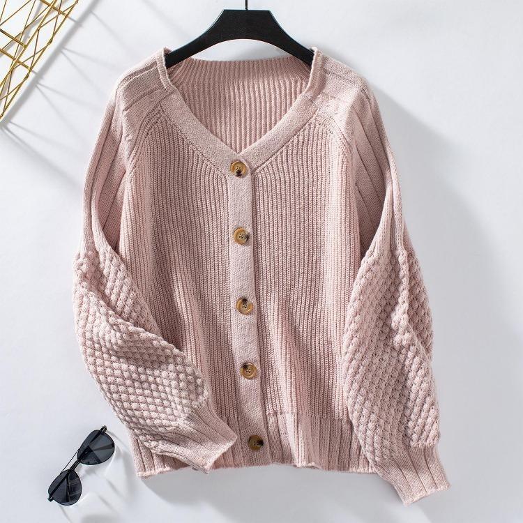 Women Casual Soft Cable Knit Long Sleeve Open Front Solid Button Sweaters Cardigans Lightweight Winter Fall Outwear