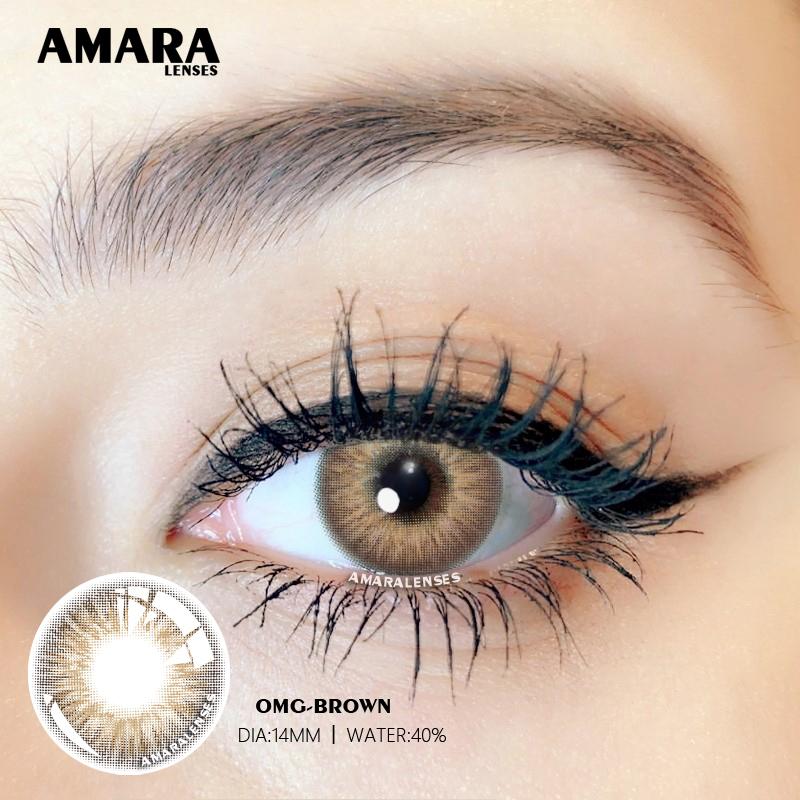 AMARA LENSES 1 пара цветных контактных линз OMG SERIES для глаз, контактные линзы для карих глаз