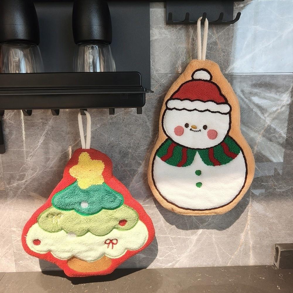 Coral Fleece Children's Small Towels Absorbent Christmas Tree Towel Cleaning Cloth Christmas Gift