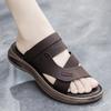 Summer Outdoor Sandals for Men Casual Sport Slippers PU Leather Non-slip Breathable Roman Shoes Beach Flip-Flop Garden Shoes