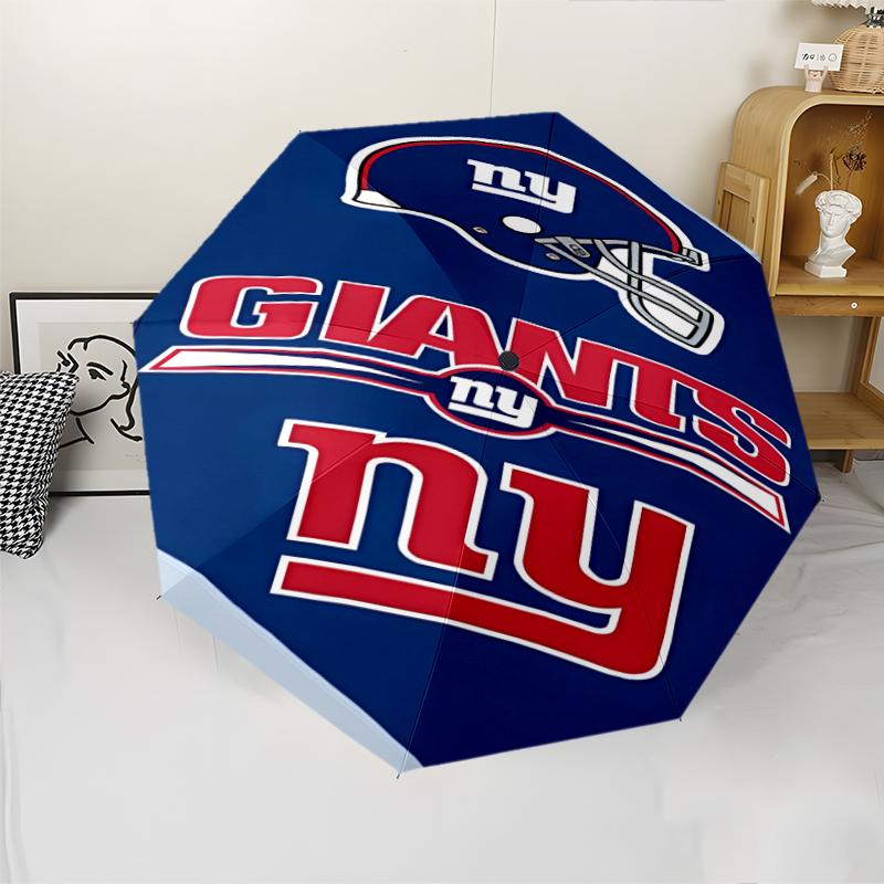 Автоматический зонт с принтом логотипа New York Giants, 8 спиц, железный каркас, пластиковая ручка, подходит для путешествий на открытом воздухе и на каждый день, идеальный подарок