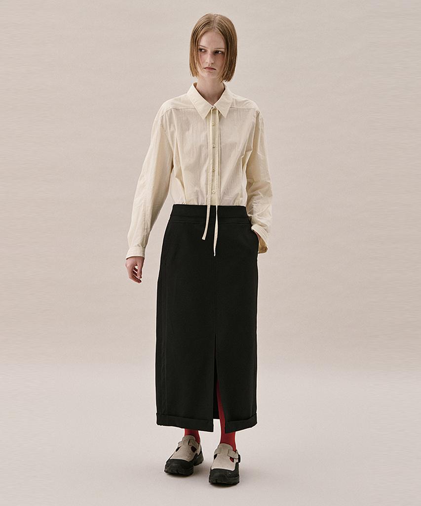 Awi Cuff Maxi Skirt_Black