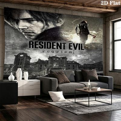 Настенный гобелен Resident Evil Эстетичное настенное панно Печатное тканевое одеяло Декоративные гобелены Для спальни гостиной Домашний декор