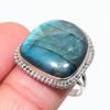 Natural Labradorite Gemstone 925 Solid Sterling Silver Jewelry Ring Size 10 i1m79