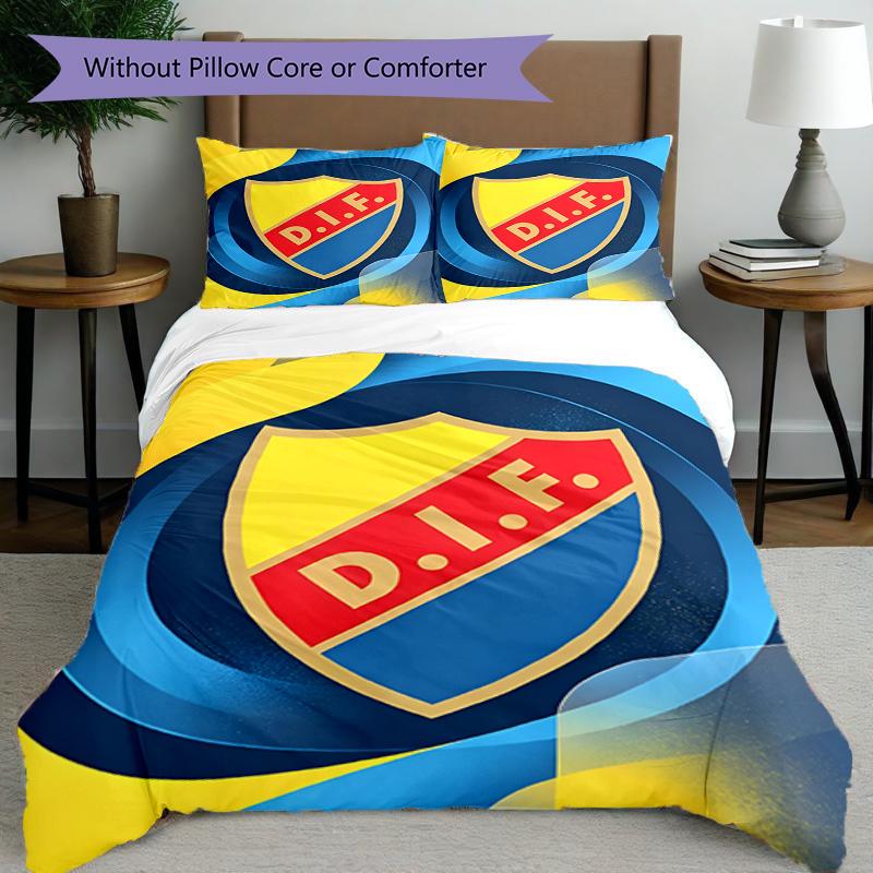 3pcs Duvet Cover Set (1*Duvet Cover + 2*Pillowcase, Without Core), Djurgardens IF Print Bedding Set, Bedroom Decor, All‑Season, Birthday Gift