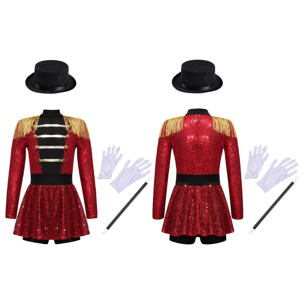 Детский костюм циркового манежа для девочек, блестящий комбинезон с блестками для выступлений на Хэллоуин, карнавальное нарядное платье для косплея