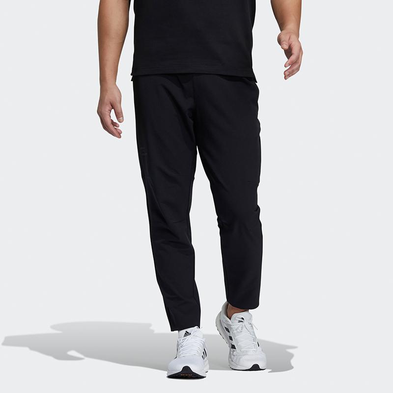adidas Брюки мужские для бега из тканого материала, черные GP0953