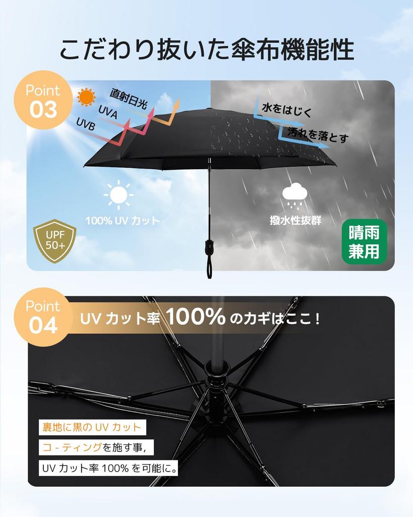 UV Protection Completely Heat Automatic Folding Folding UV Wind Water Suitable for Both Sun and Convenient To Day Parasol, Ultra-lightweight,