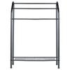 Black metal standing towel rack