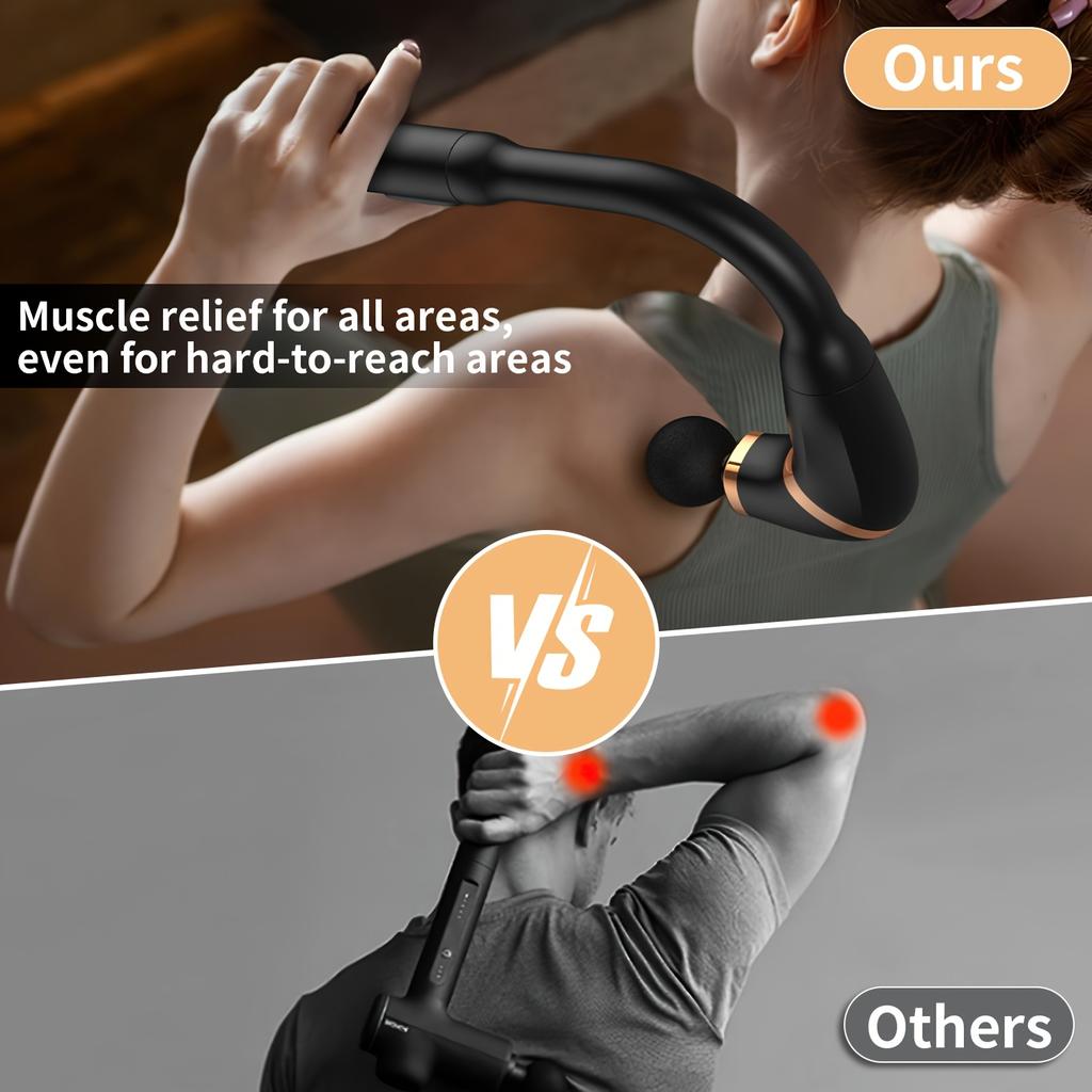 Massage Gun Deep Tissue - Back Massager for Relax Deep Tissue with Extended Handle, 10MM Percussion Less-Shock Neck/Foot/Leg/Shoulder Massager