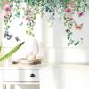 Green Plants Flowers Vines Bedroom Living Room Study Landscaping Wall Stickers Self-adhesive