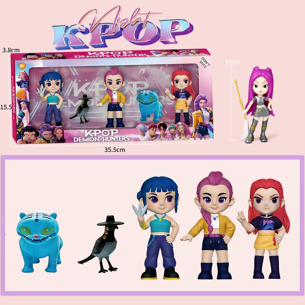 Cute Toys Kpops Demon Hunters Figure Rumi Zoe Mira Anime Polyvinyl Chloride Character Collection Desktop Trinkets Childrens Gift